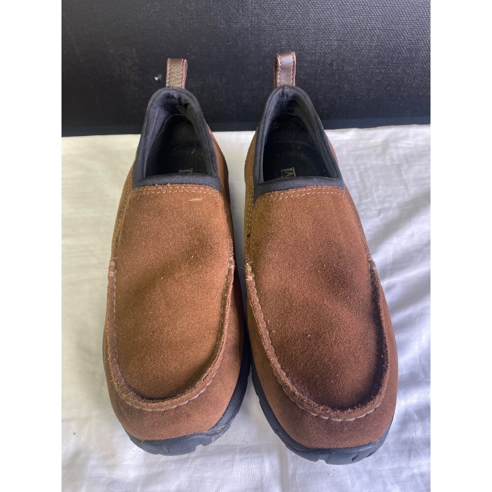 Lands' End Men's Suede Brown Shoes/Loafers Slip on Size 9B SKU 2858